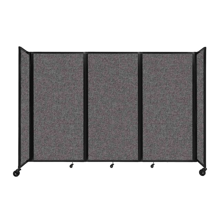 Versare Room Divider 360 Folding Portable Partition 8'6" x 6' Charcoal Gray Fabric 1172307